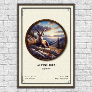 Poster Série de zoologie du bouquetin des Alpes