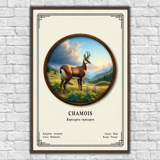 Poster Série de zoologie du chamois