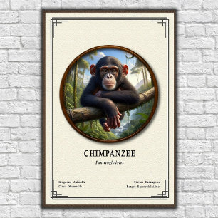 Poster Série de zoologie du chimpanzé