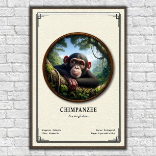 Poster Série de zoologie du chimpanzé