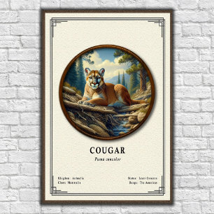Poster Série de zoologie du couguar
