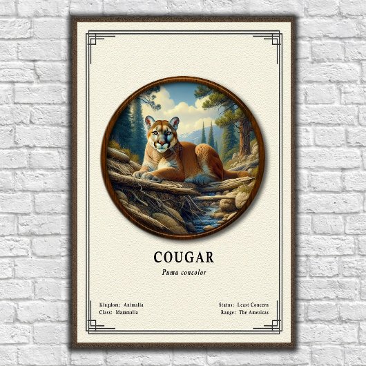 Poster Série de zoologie du couguar