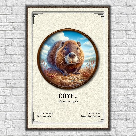 Poster Série de zoologie du Coypu