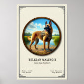 Poster Série de zoologie du Malinois belge (Devant)