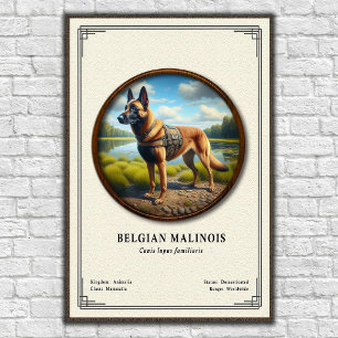 Poster Série de zoologie du Malinois belge