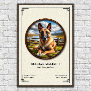Poster Série de zoologie du Malinois belge