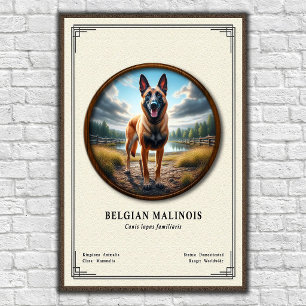 Poster Série de zoologie du Malinois belge