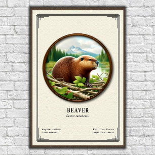 Poster Série de zoologie sur le castor