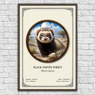 Poster Série de zoologie sur le furet à pattes noires