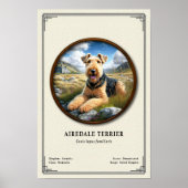 Poster Série de zoologie sur le Terrier Airedale (Devant)
