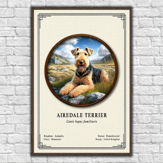 Poster Série de zoologie sur le Terrier Airedale