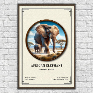 Poster Série de zoologie sur l'éléphant d'Afrique