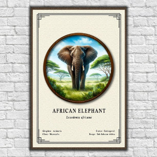Poster Série de zoologie sur l'éléphant d'Afrique