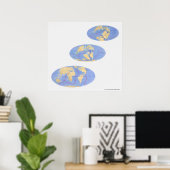 Poster Série d'illustrations de la Terre (Bureau à domicile)