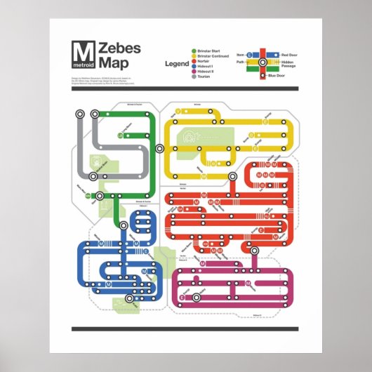 Poster Série Metroid Metro NES Maps (Devant)