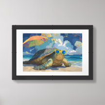 Série Tortue de Mer – Peinture Beach Chill Vibes