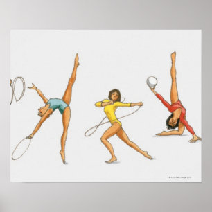 Poster Series of illustrations showing rhythmic
