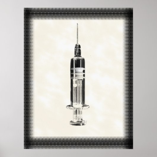 Poster seringue de style vintage (Devant)
