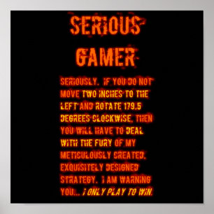 Poster Serious Gamer - Orange