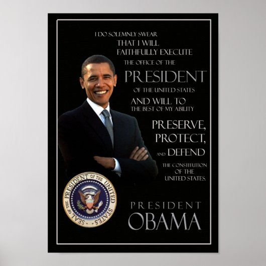 Poster Serment d'Obama à la fonction (Devant)