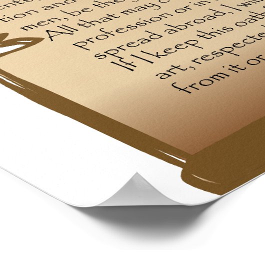 Poster serment du médecin des hippocrates (Coin)