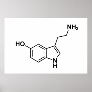 Poster sérotonine formule chimique éléments du symbole sc