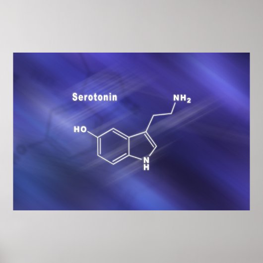 Poster sérotonine hormones Structural chemical formula (Devant)