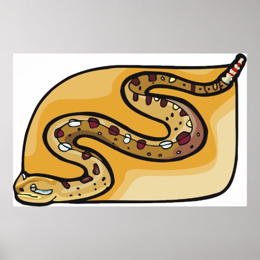 Poster Serpent à Sonnette Replié sur Lui-Même Désert du S (Devant)
