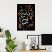 Poster Serpent avec Épée et Pêches Dark Academia - Impres (Bureau à domicile)
