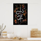 Poster Serpent avec Épée et Pêches Dark Academia - Impres (Cuisine)