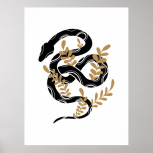 Poster Serpent avec plante