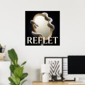 Poster Serpent Blanc Miroir Doré Mode (Bureau à domicile)