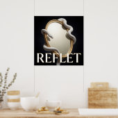 Poster Serpent Blanc Miroir Doré Mode (Cuisine)