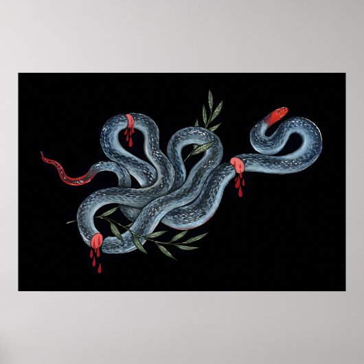 Poster Serpent corail bleu 5x7 pouces à 8x10 pouces - imp (Devant)