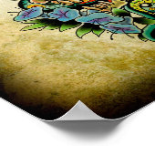 Poster Serpent crâne Lillies (Coin)