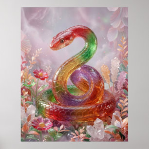 Poster Serpent de bonbons Cristal en spirale
