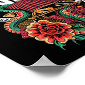 Poster Serpent de boxe Japonais Samurai Guerrier Cobra Co (Coin)