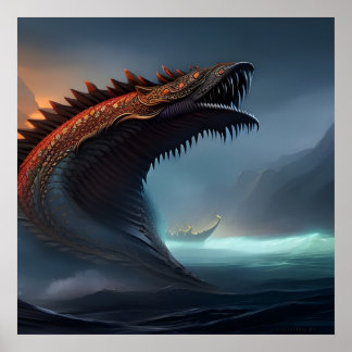 Poster Serpent de mer - Jörmungandr