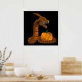 Poster Serpent D'Effroi Protégeant Un Citrouille (Cuisine)