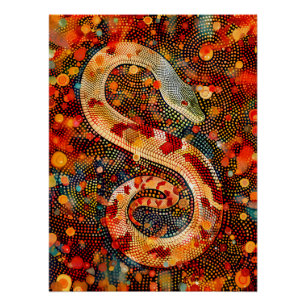 Poster Serpent en Art Dot Aborigène