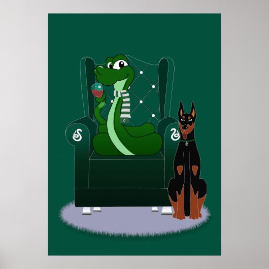 Poster Serpent et chien (Devant)