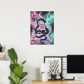 Poster Serpent et Rose Gothique Pastel (Bureau à domicile)