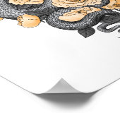 Poster Serpent et roses jaunes (Coin)