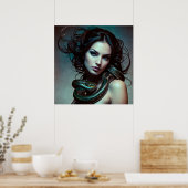 Poster Serpent femme art (Cuisine)