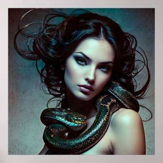 Poster Serpent femme art (Devant)