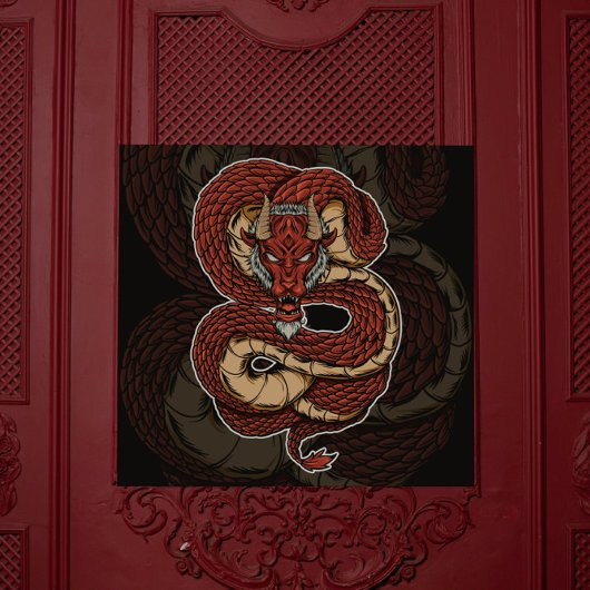 Poster Serpent infernal Dragon rouge