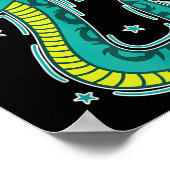 Poster Serpent joue Badminton (Coin)