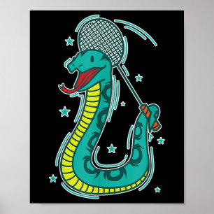Poster Serpent joue Badminton