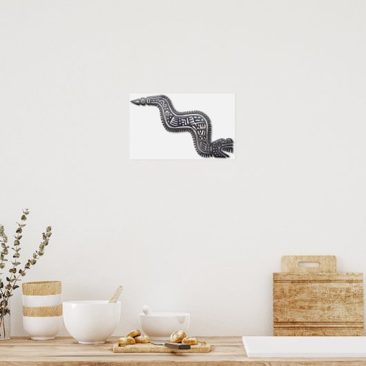Poster Serpent Maya - Noir et Argent (Cuisine)