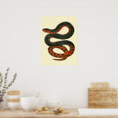 Poster Serpent noir et rouge (Cuisine)
